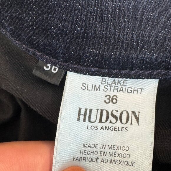 Hudson Mens Blake Slim Straight Jeans Dark Wash Denim Size 36 - Picture 6 of 10